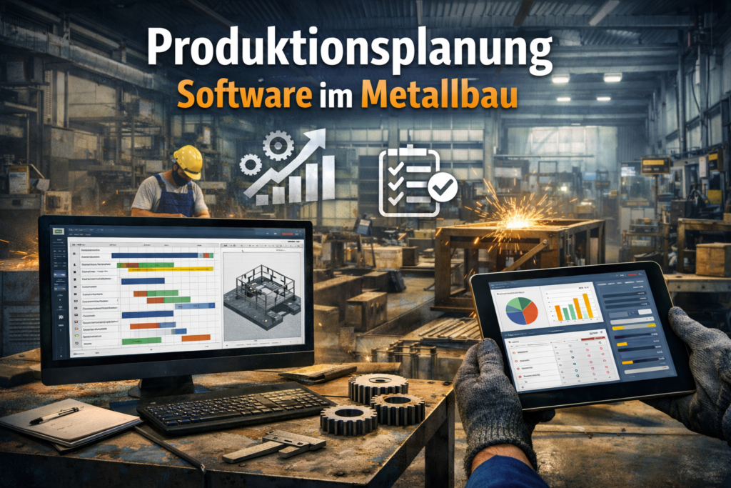 Produktionsplanung Software im Metallbau mit digitaler Steuerung von Fertigungsprozessen 