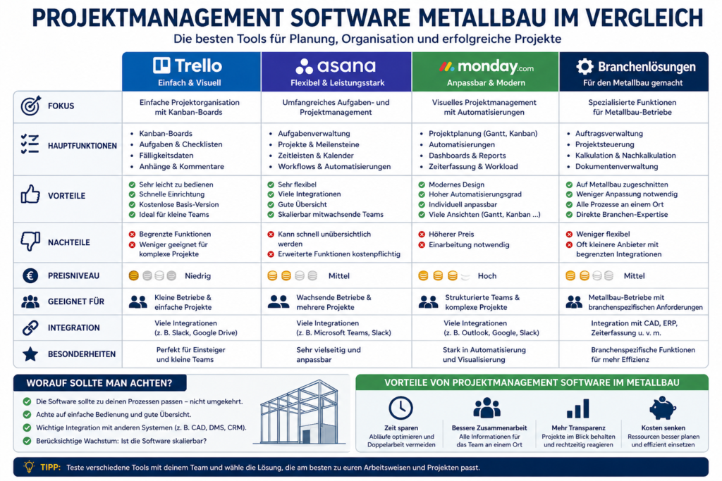 Projektmanagement Software Metallbau im Vergleich Projektmanagement Software Metallbau im Vergleich