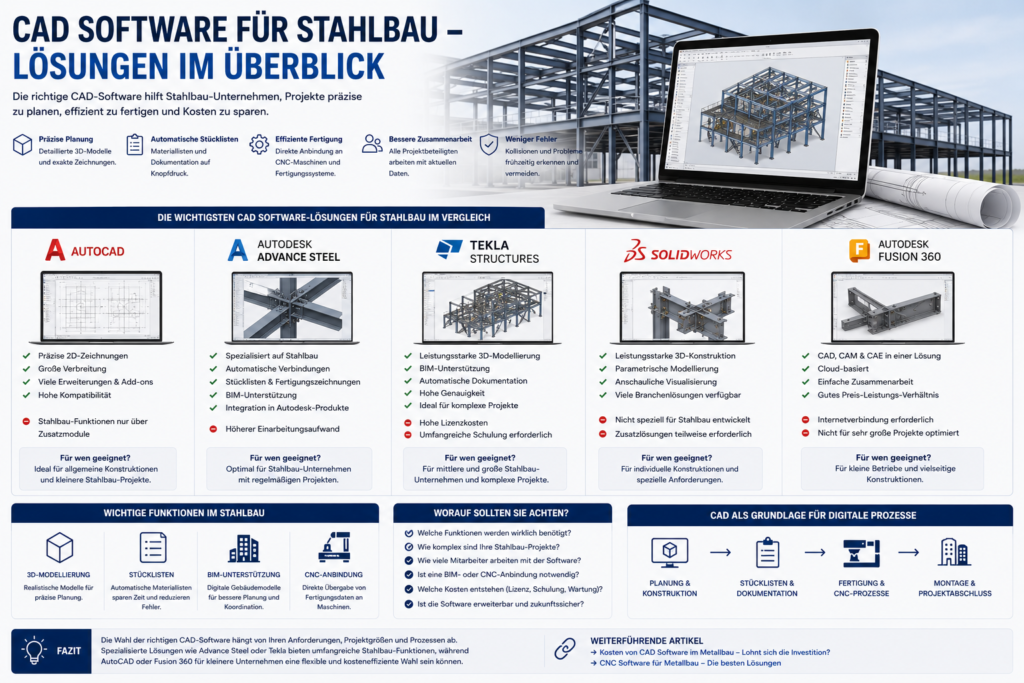 CAD Software für Stahlbau – Lösungen im Überblick CAD Software für Stahlbau – Lösungen im Überblick