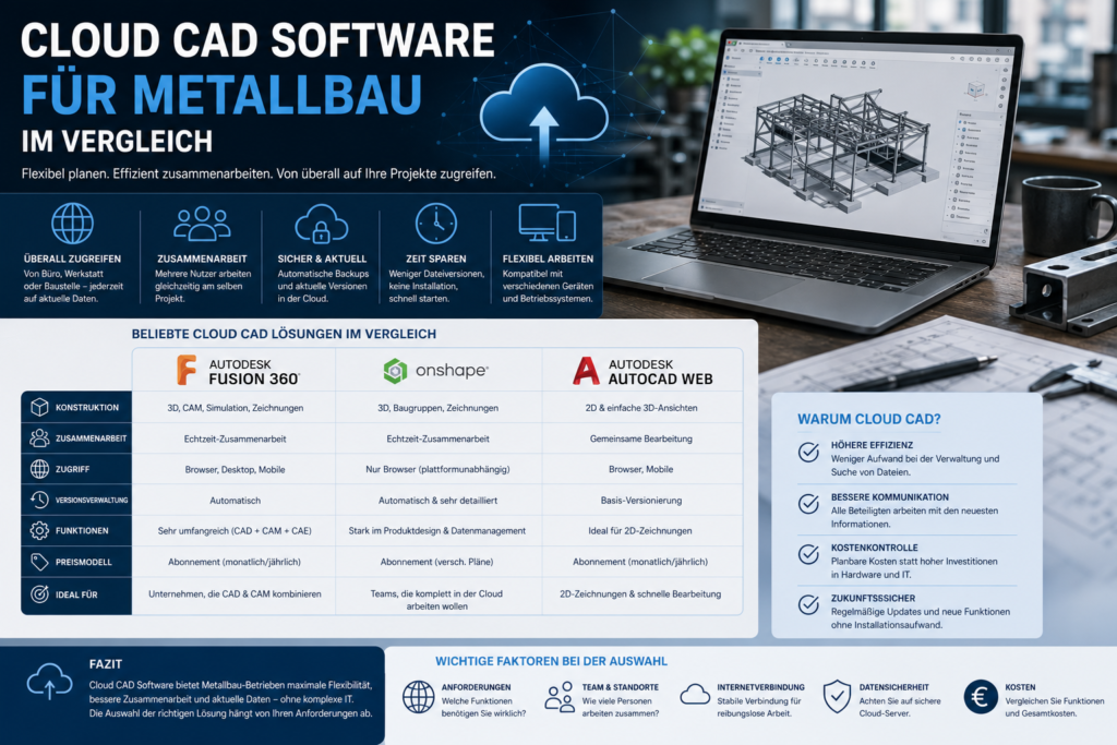 Cloud CAD Software für Metallbau im Vergleich Cloud CAD Software für Metallbau im Vergleich