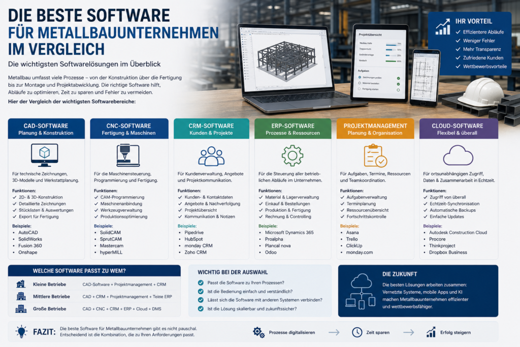 Die beste Software für Metallbauunternehmen Die beste Software für Metallbauunternehmen im Vergleich