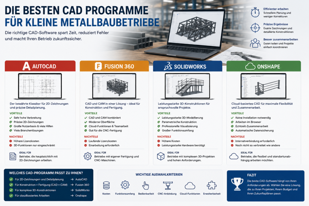 Die besten CAD Programme für kleine Metallbaubetriebe Die besten CAD Programme